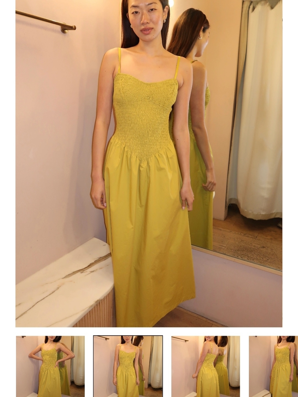 (SOLD) Chartreuse Smocked Dress